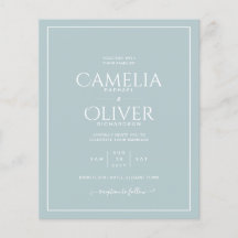 BUDGET Sea Glass MONOCHROME Wedding Flyer