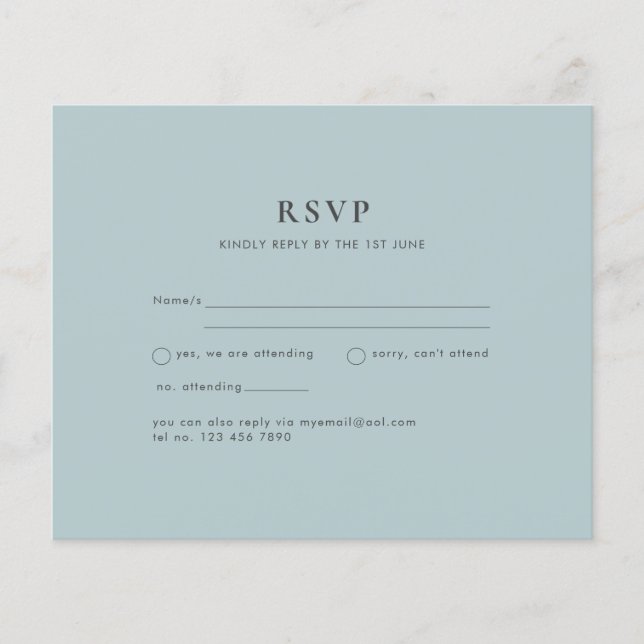 BUDGET Sea Glass Sage Green Monochrome Wedding Flyer (Front)