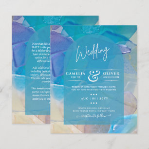 BUDGET Sea Glass Teal Blue Ocean Beach Sea Wedding