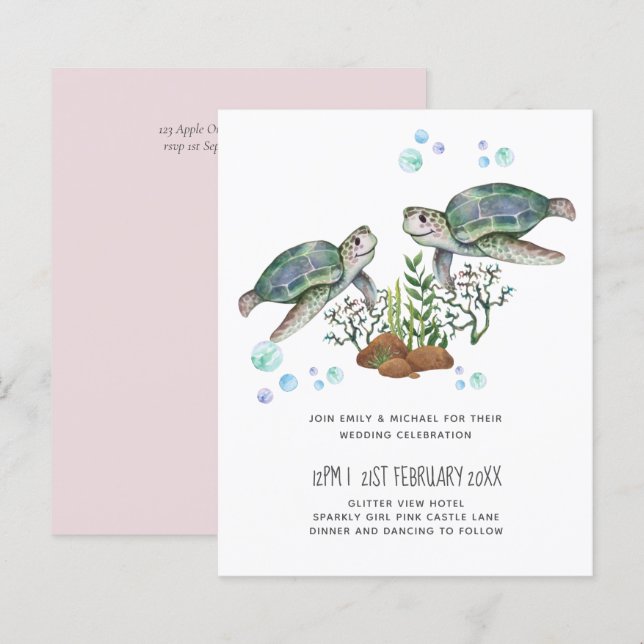 BUDGET  Sea Turtles Beach Wedding (Front/Back)