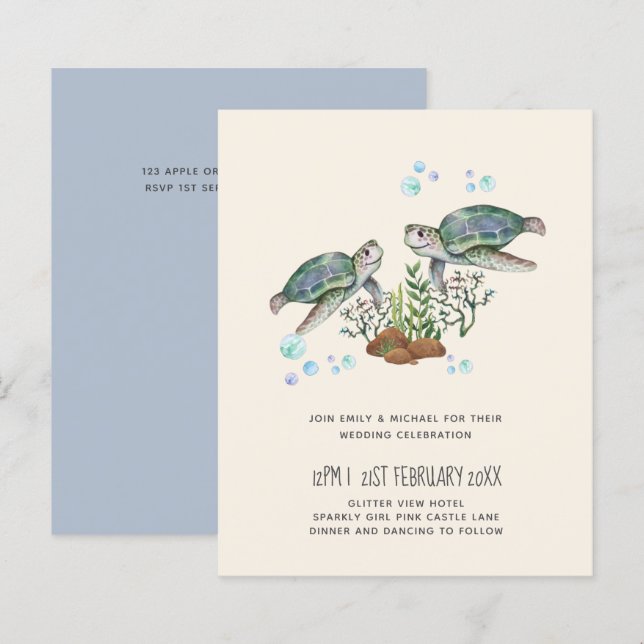 BUDGET  Sea Turtles Beach Wedding (Front/Back)