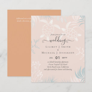 BUDGET Sea Turtles BEACH Wedding Coral Teal