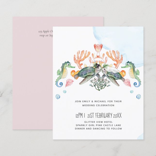 BUDGET  Sea Turtles Wedding Bride and Groom (Front/Back)