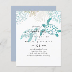 BUDGET  Sea Turtles Wedding Modern Line Art