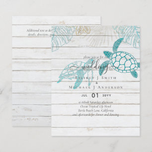 BUDGET Sea Turtles Wedding Modern Line Art