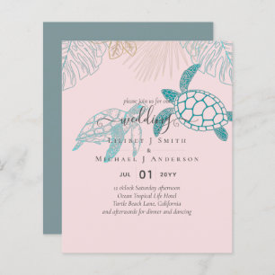 BUDGET  Sea Turtles Wedding Modern Line Art