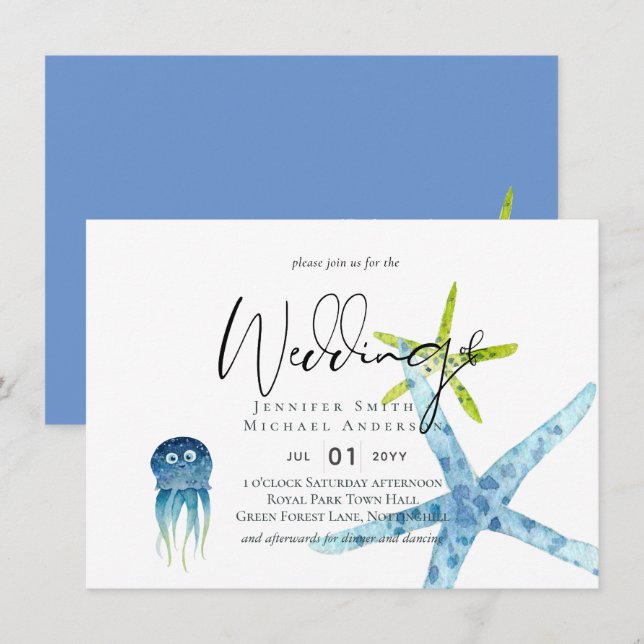 BUDGET Sealife Beach Ocean Wedding (Front/Back)