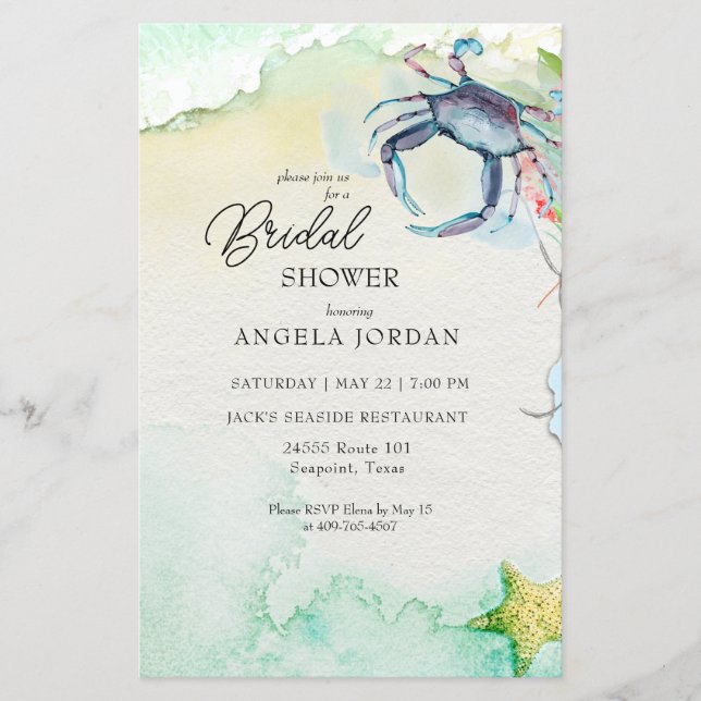 Budget Seaside Maryland Crab Bridal Shower (Front)