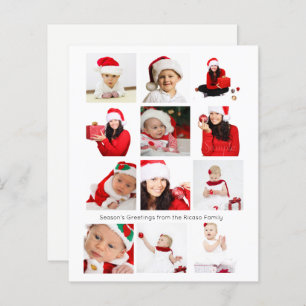 BUDGET Seasons Greetings Twelve Photo Personalised