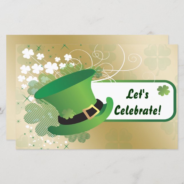 Budget Shamrock St Patricks Day Party Invitation (Front/Back)