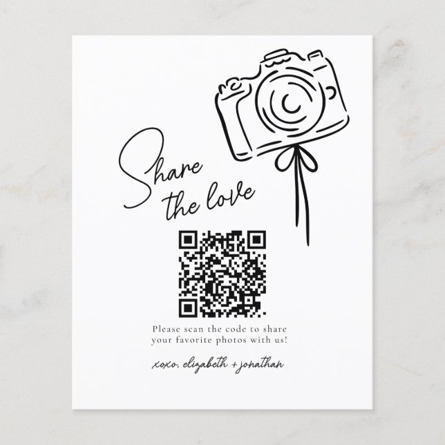 Budget Share The Love Photo Share QR Code Wedding (Front)