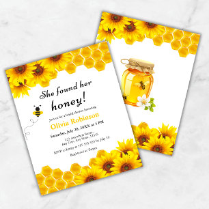 Budget She Found Her Honey Bridal Shower Invite 