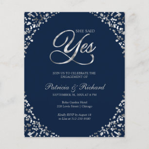 Budget She Said Yes Engagement Party Invitation