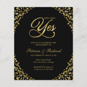 Budget She Said Yes Engagement Party Invitation