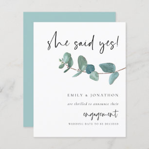 Budget She Said Yes Eucalyptus Engagement