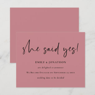 Budget She Said Yes Pink Engagement Announcement