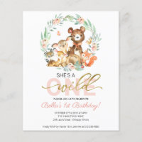 Budget She's A Wild One First Birthday Invitation