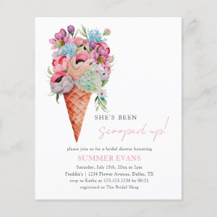 Budget She's Been Scooped Up Bridal Shower  Flyer