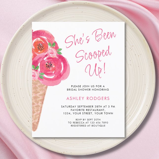 Budget She's Been Scooped Up Bridal Shower Invite (Creator Uploaded)