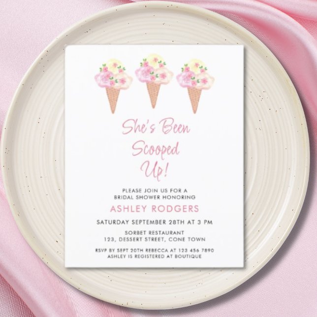 Budget She's Been Scooped Up Bridal Shower Invite (Creator Uploaded)