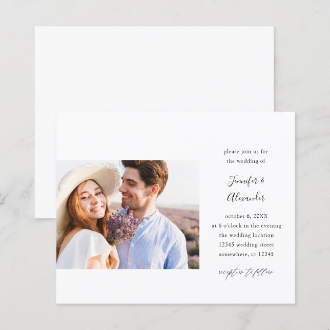 Budget Side Photo Calligraphy Wedding (Front/Back)