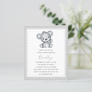 BUDGET Silver Bear Baby Shower Invitation