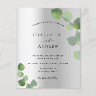 Budget silver eucalyptus greenery modern wedding