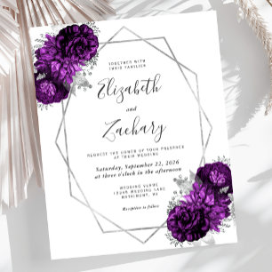Budget Silver Frame Purple Floral White Wedding