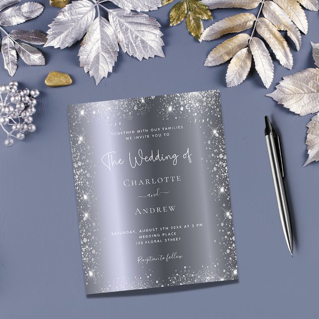 Budget silver glitter metal elegant wedding (Creator Uploaded)
