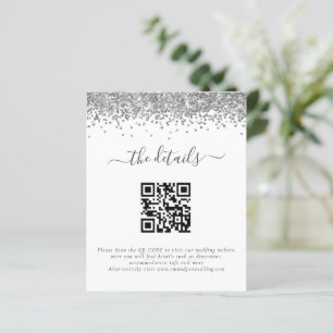 Budget Silver Glitter QR Code Wedding Details