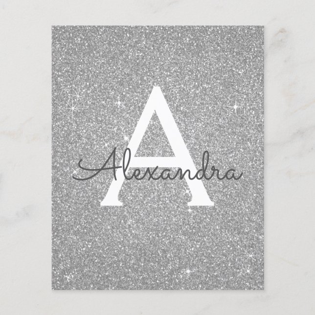 Budget Silver Glitter Sweet Sixteen Birthday (Front)