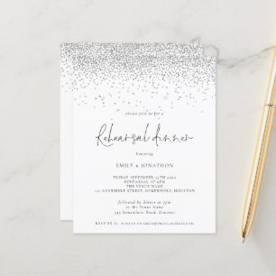 Budget Silver Glitter Wedding Rehearsal Dinner