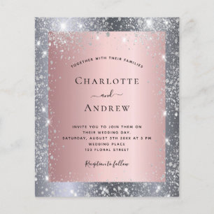 Budget silver pink glitter elegant wedding