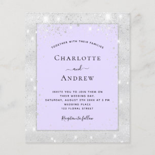 Budget silver violet glitter elegant wedding