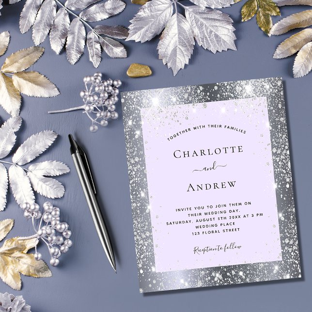 Budget silver violet glitter elegant wedding (Creator Uploaded)