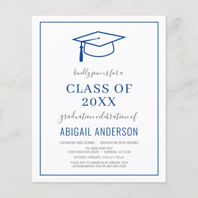 Budget Simple 2023 Graduation Photo Invitation Flyer (Front)