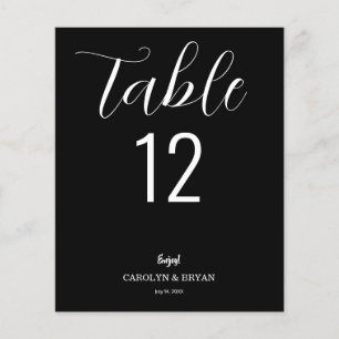 Budget Simple Black and White Table Cards