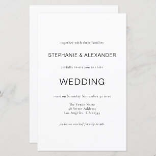 Budget Simple Black White QR Code Wedding Invite