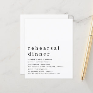 Budget Simple Black White Rehearsal Dinner Invite