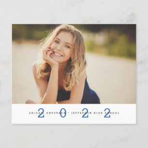 Budget Simple Blue Photo Graduation Announcement  Flyer