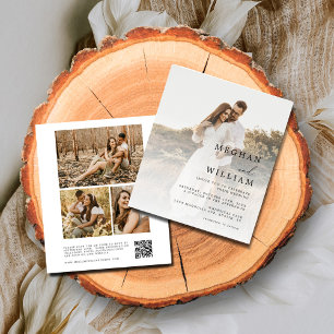 Budget Simple Calligraphy Qr Code Photo Wedding