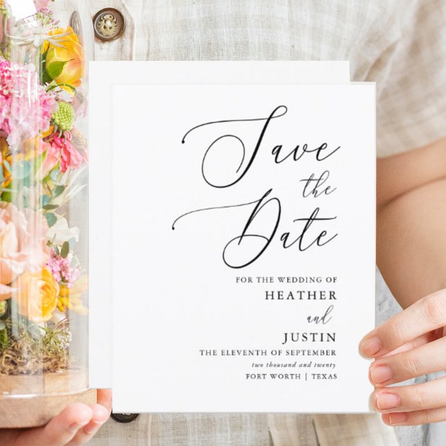 Budget Simple Calligraphy Wedding Save the Dates (Creator Uploaded)
