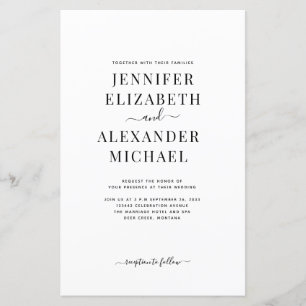 Budget Simple Chic Calligraphy All In One Wedding