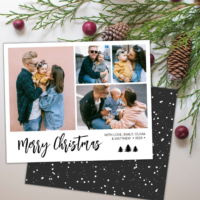 Budget Simple Collage Snowy Christmas Holiday  Flyer (Creator Uploaded)