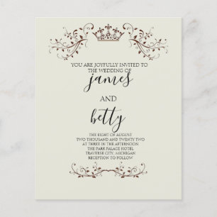 Budget Simple Crown Minimalist Wedding Flyer
