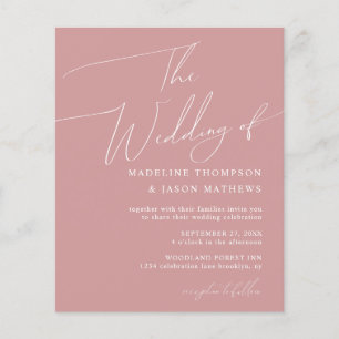 BUDGET Simple Dusty Rose Pink Script The Wedding