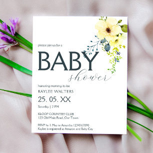 Budget simple elegant baby shower invitation