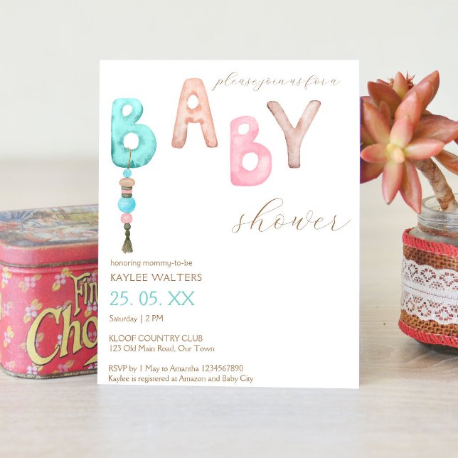 Budget simple elegant baby shower invitation (Creator Uploaded)