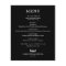 Budget Simple Elegant Black Wedding Dinner Menu