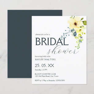 Budget simple elegant bridal shower invitation